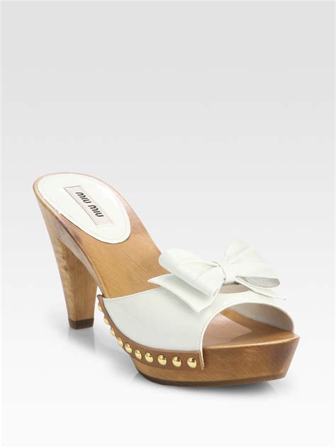 miu miu white sandals|Leather sandals in white .